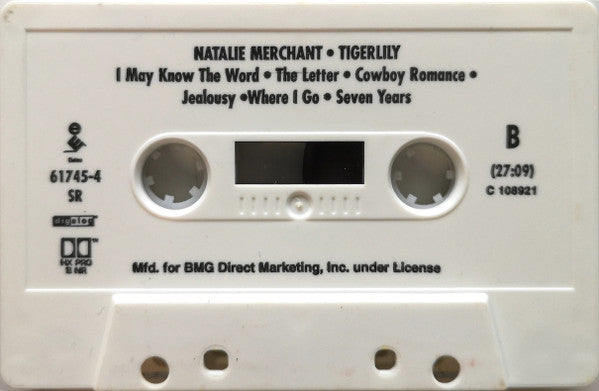 Natalie Merchant - Tigerlily (CASSETTE) | Excellent (EX) Excellent (EX)