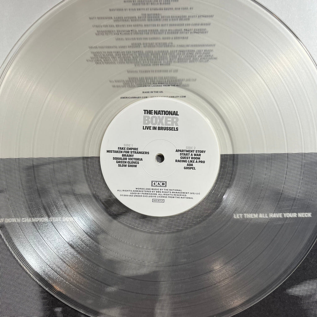 The National - Boxer (Live In Brussels) (CLEAR VINYL) | Near Mint (NM) Near Mint (NM)
