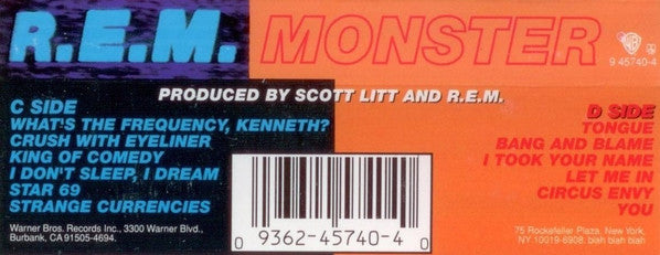 R.E.M. - Monster *CASSETTE* | Near Mint (NM) Near Mint (NM)
