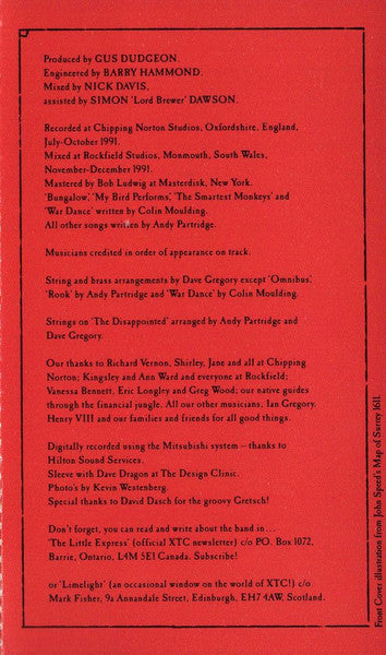 XTC - Nonsuch *CASSETTE* | Near Mint (NM) Near Mint (NM)