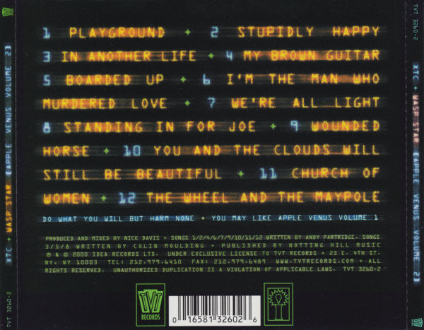 XTC - Wasp Star (Apple Venus Volume 2) (CD) | Excellent (EX) Excellent (EX)