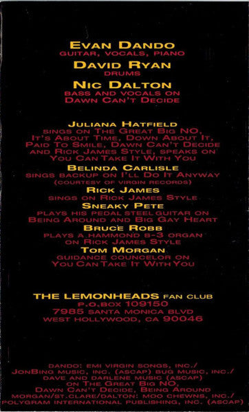 The Lemonheads - Come On Feel The Lemonheads *CASSETTE* | Near Mint (NM) Near Mint (NM)
