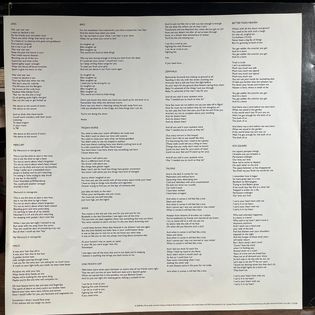 Bloc Party - Intimacy (VINYL) | Excellent (EX)
