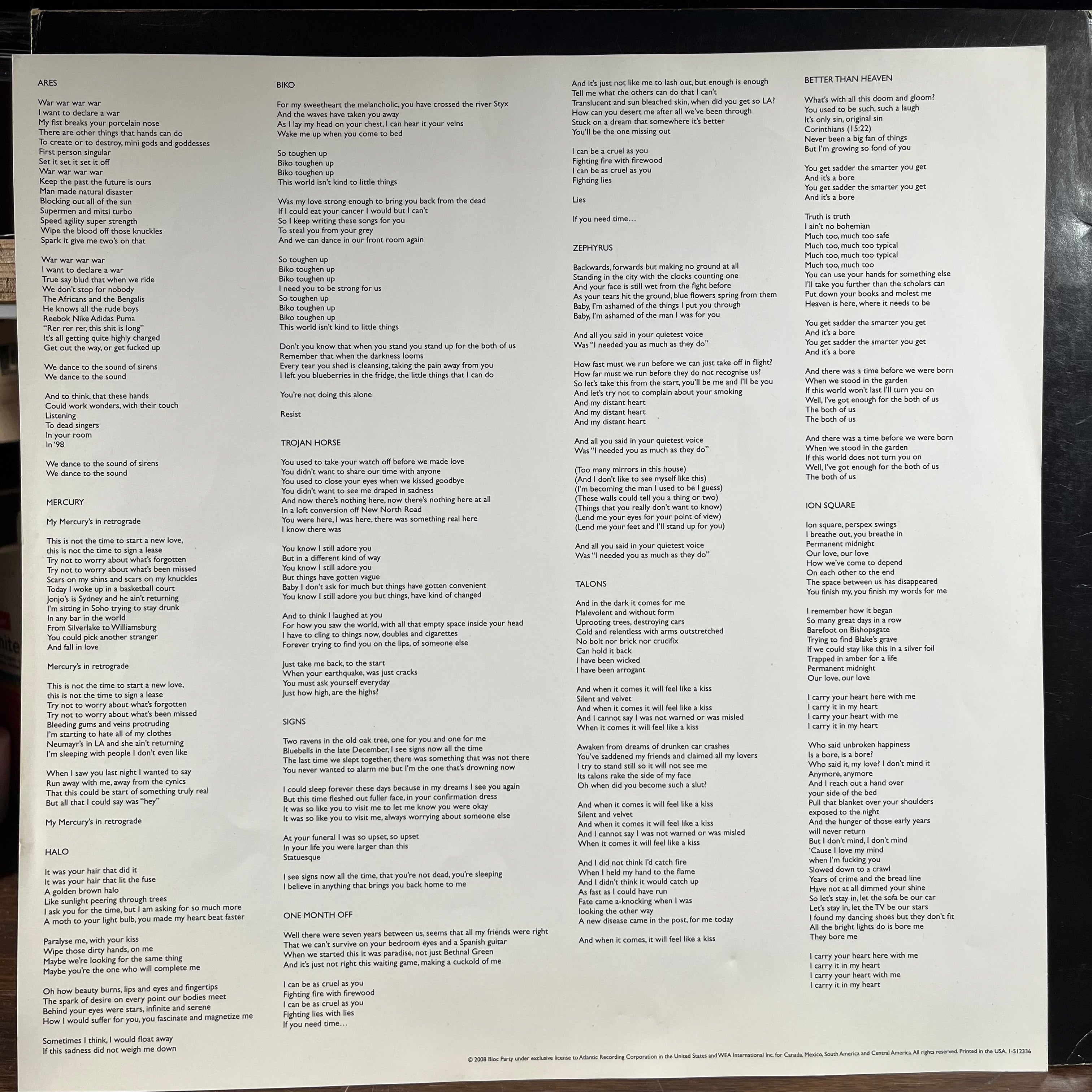 Bloc Party - Intimacy (VINYL) | Excellent (EX)
