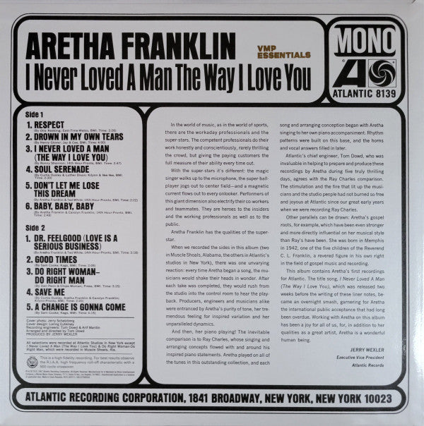 I Never Loved A Man The Way I Love You (COLOR VMP VINYL) | Mint (M) Mint (M)