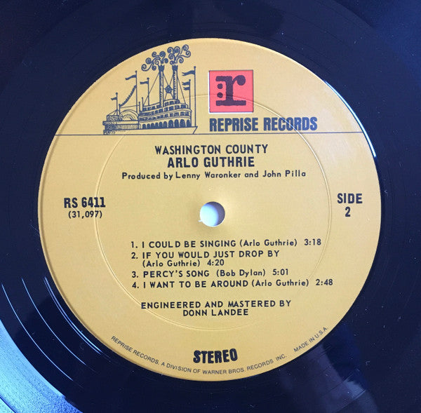 Arlo Guthrie - Washington County | Near Mint (NM) Very Good Plus (VG+)
