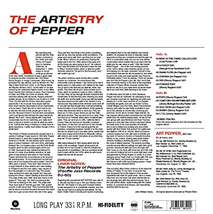 Art Pepper - Artistry Of Peppe (Ltd 180g Vinyl Import) | Mint (M) Mint (M)