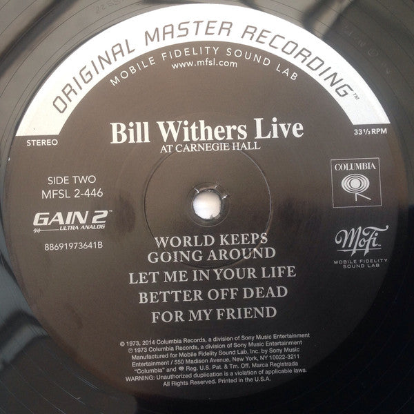 Bill Withers Live At Carnegie Hall (2xVINYL MFSL) | Mint (M) Mint (M)
