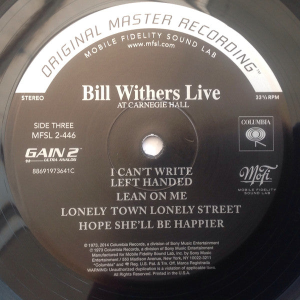 Bill Withers Live At Carnegie Hall (2xVINYL MFSL) | Mint (M) Mint (M)