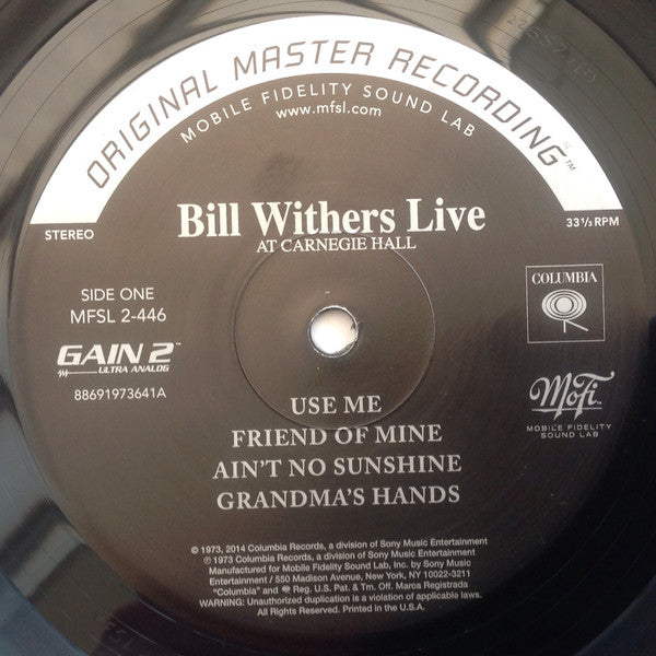 Bill Withers Live At Carnegie Hall (2xVINYL MFSL) | Mint (M) Mint (M)