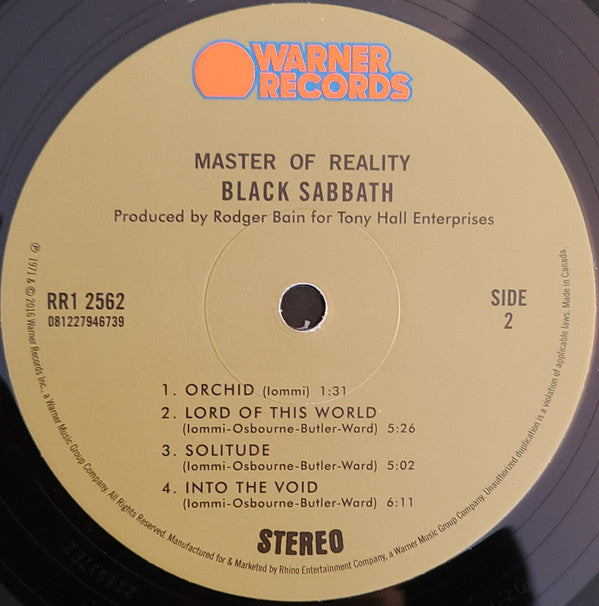 Black Sabbath - Master Of Reality (VINYL) | Mint (M) Mint (M)