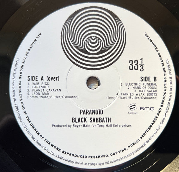 Black Sabbath Paranoid BMG, Sanctuary LP, Album, RE, RP, 180 Mint (M) Mint (M)
