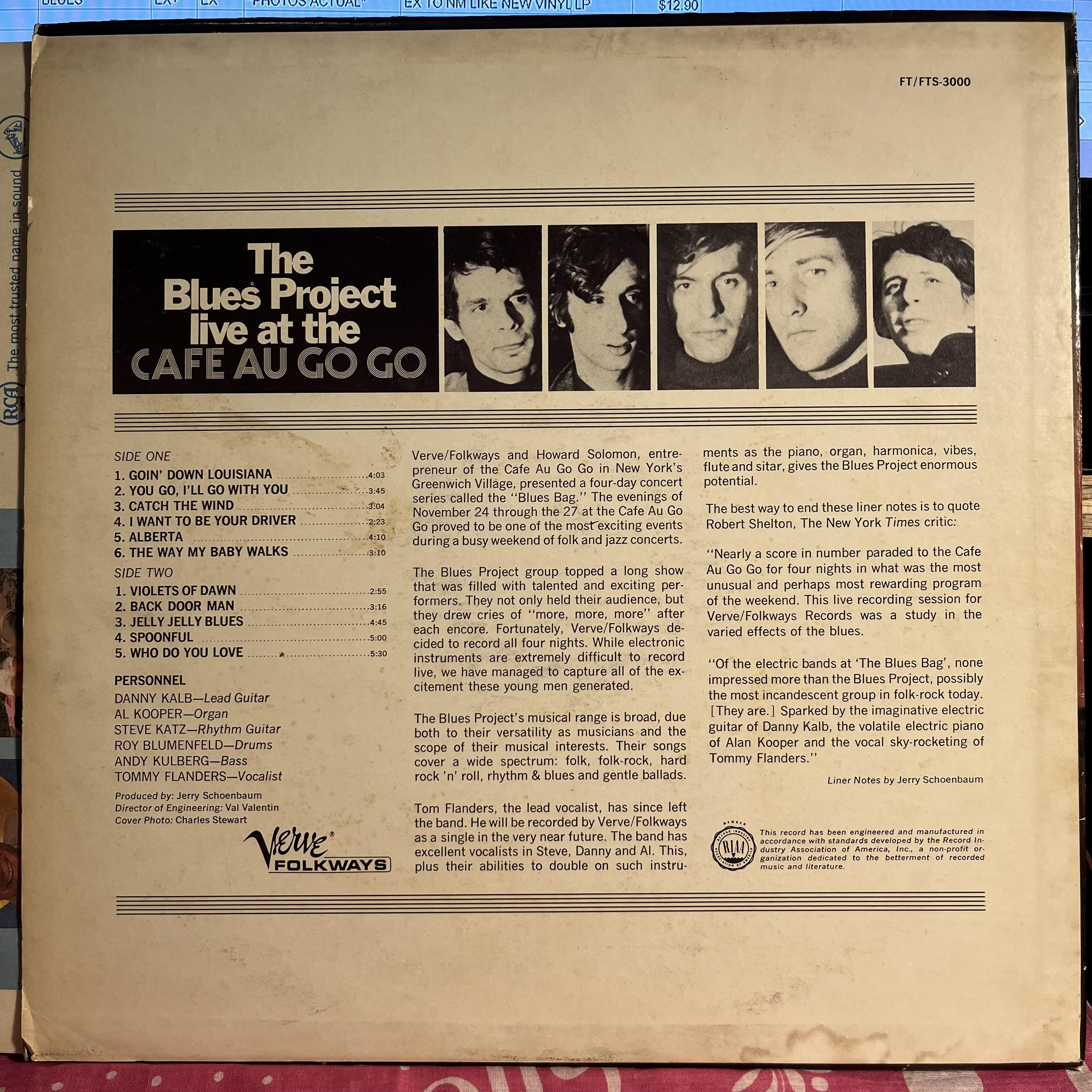 The Blues Project - Live At The Cafe Au Go Go *STEREO* | Excellent (EX) Excellent (EX)