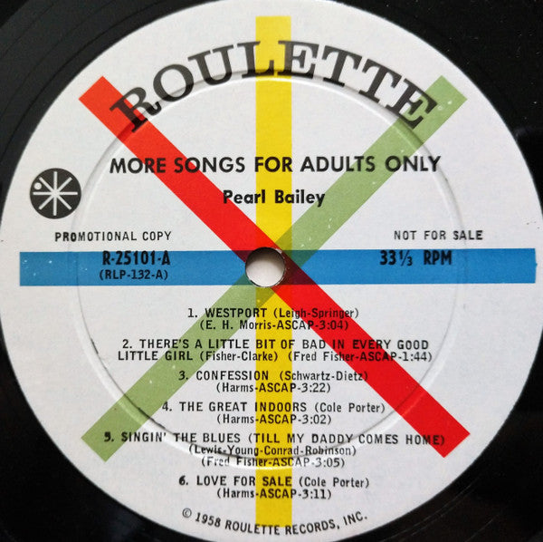 Pearl Bailey - More Songs For Adults Only | Excellent (EX) Very Good Plus (VG+)