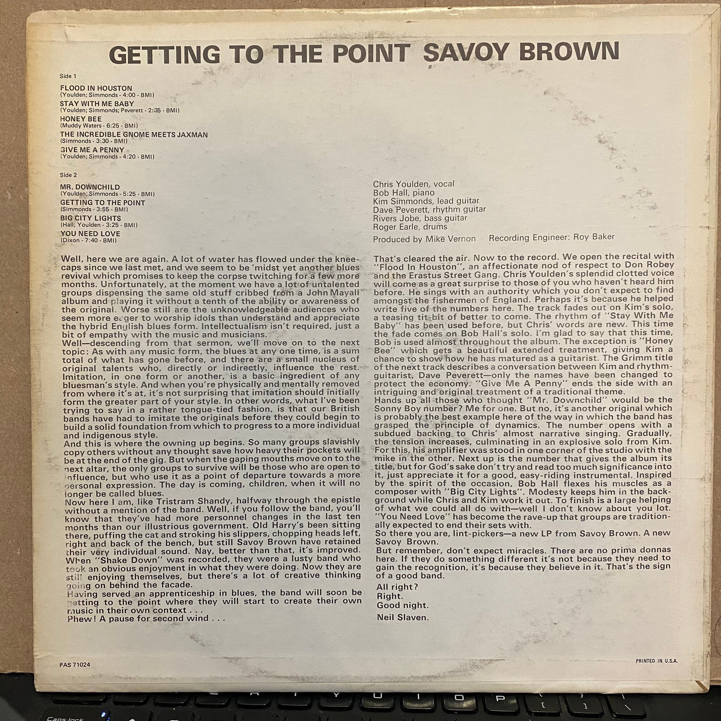 Savoy Brown - Getting To The Point *TERRE HAUTE* | Near Mint (NM) Excellent (EX)