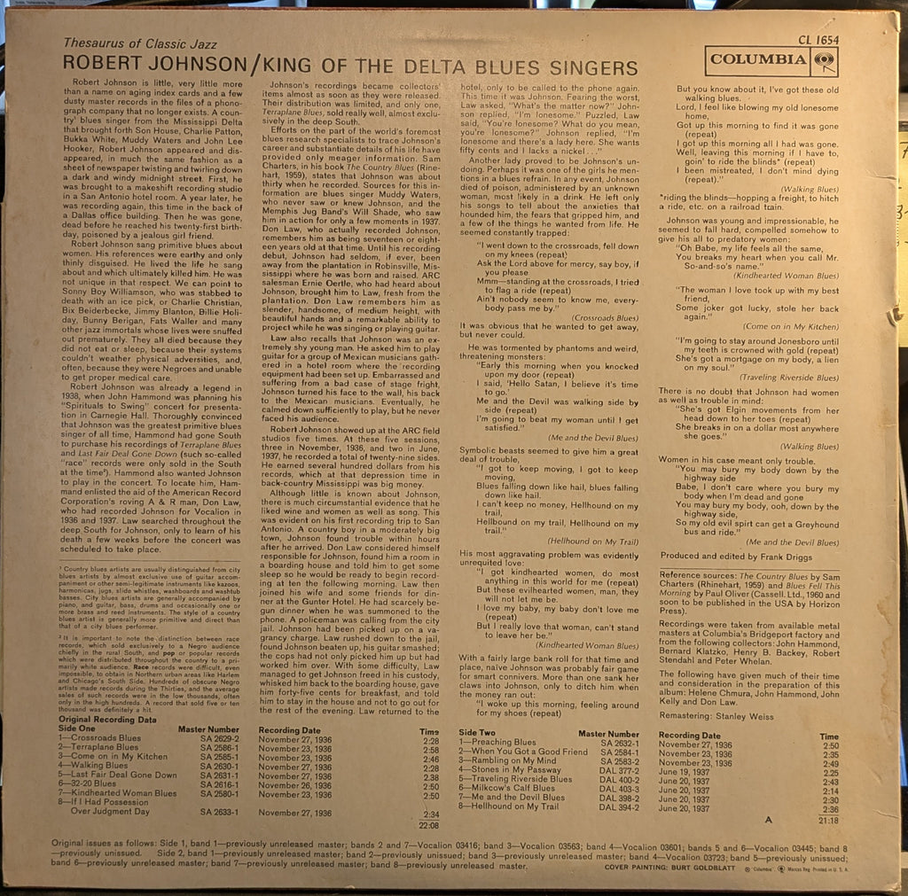 Robert Johnson - King Of The Delta Blues Singers (VINYL) | Near Mint (NM) Excellent (EX)
