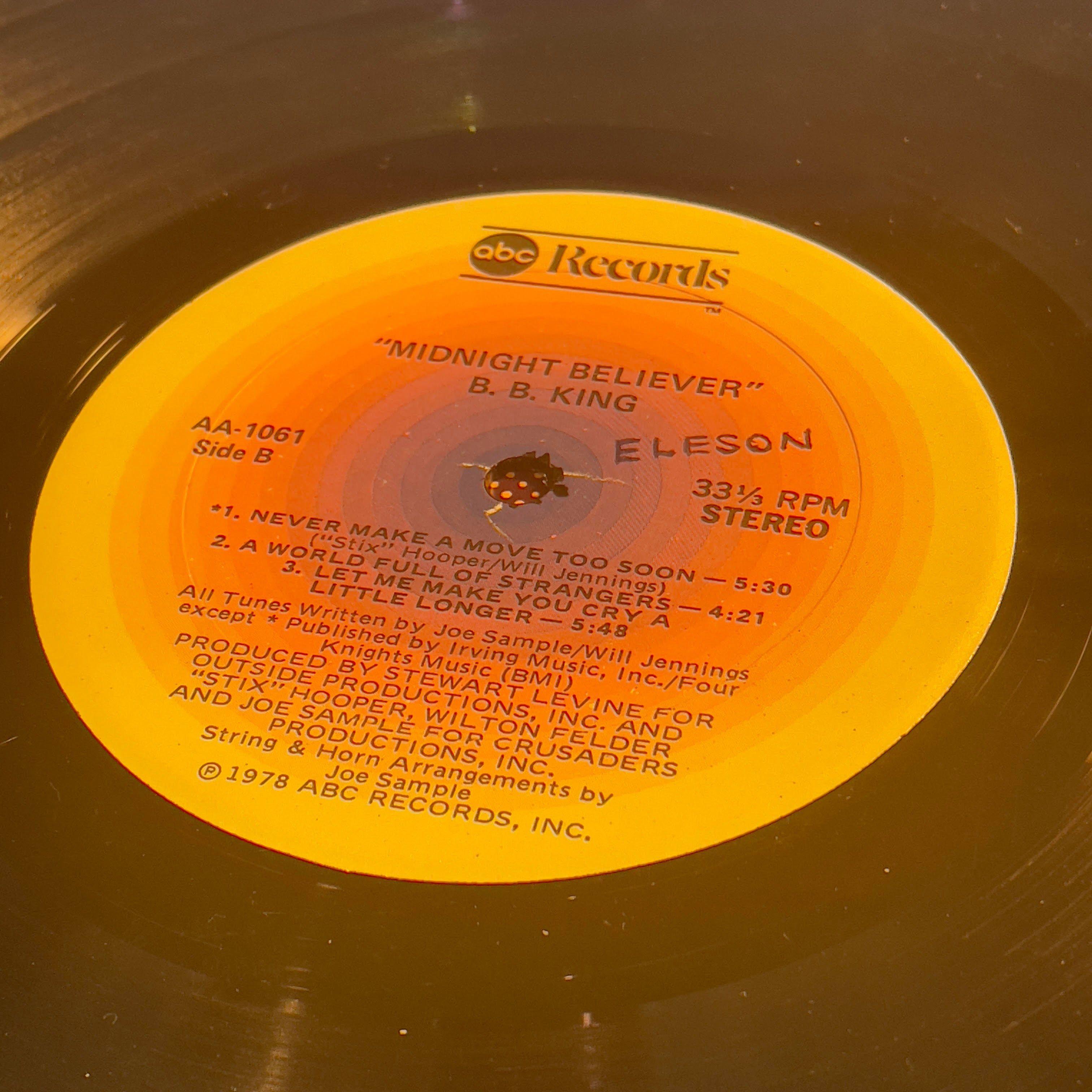 B.B. King - Midnight Believer (VINYL) | Very Good Plus (VG+) Excellent (EX)