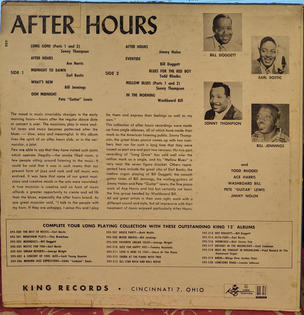 Various - After Hours *MONO* | Very Good (VG) Good Plus (G+)
