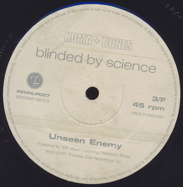 Koma & Bones - Blinded By Science (2xVINYL / RECORDS 2&3 ONLY) | Near Mint (NM or M-) Generic
