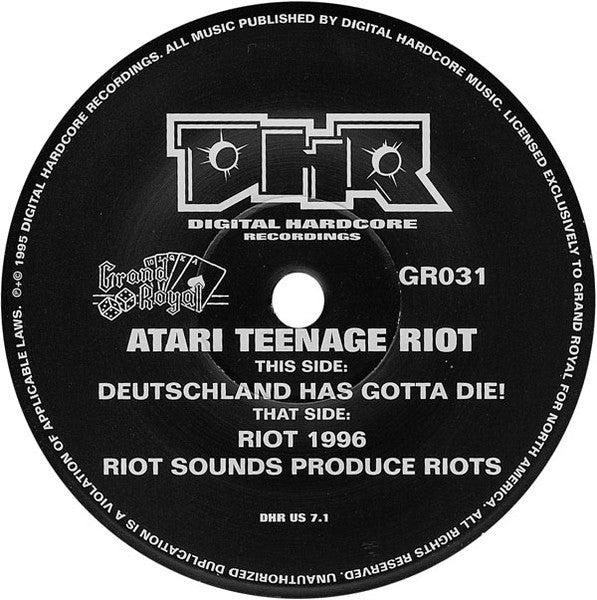 Atari Teenage Riot - Deutschland Has Gotta Die! / Riot 1996 (7") | Near Mint (NM) Near Mint (NM)