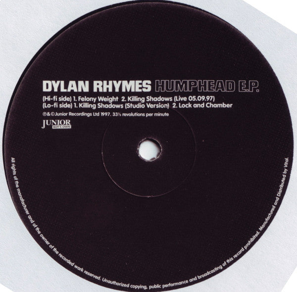 Dylan Rhymes - Humphead E.P. | Very Good Plus (VG+) Very Good Plus (VG+)
