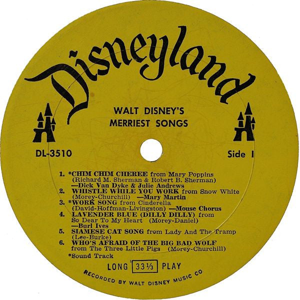 Various - Walt Disney's Merriest Songs | Very Good Plus (VG+) Near Mint (NM)