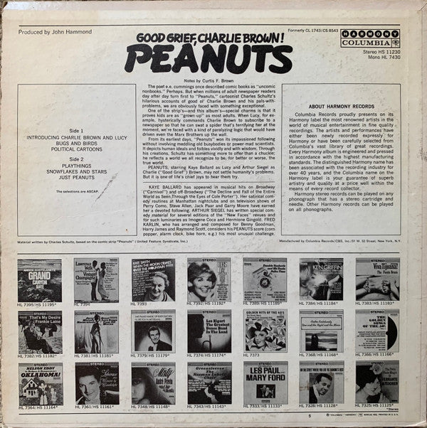 Fred Karlin - Good Grief, Charlie Brown! Peanuts | Very Good (VG) Very Good (VG)