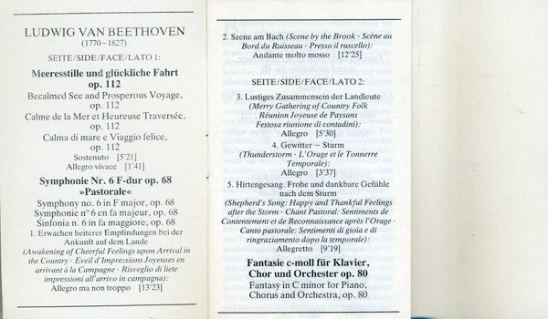 Symphonie No. 6 »Pastorale«, Chorfantasie ∙ Meerestille Und Glückliche Fahrt | Near Mint (NM) Near Mint (NM)