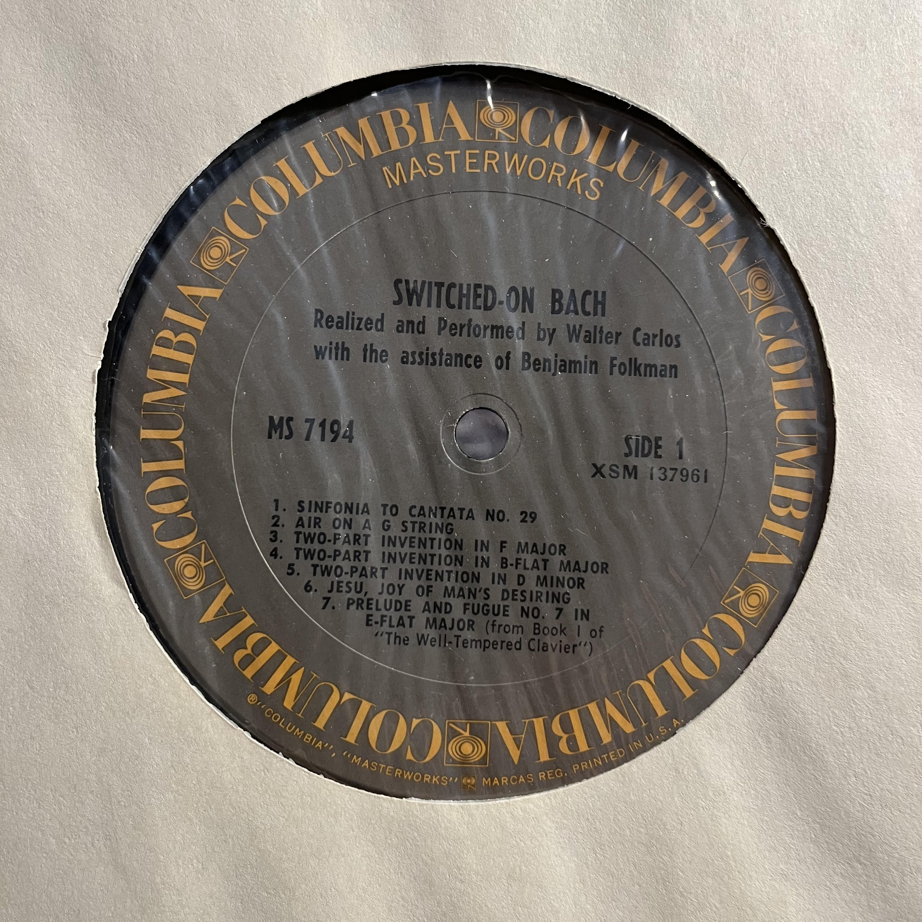 Walter Carlos - Switched-On Bach *TERRE HAUTE 1970* | Excellent (EX) Excellent (EX)