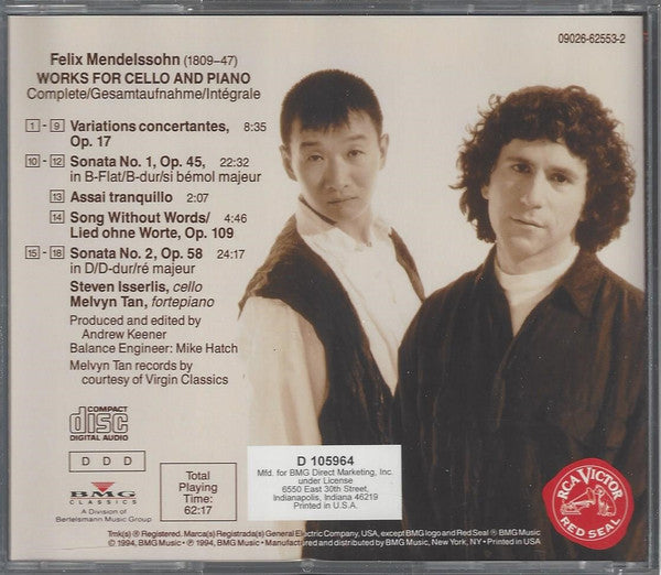 Works For Cello And Piano, Complete (CD) | Excellent+ (EX+) Near Mint (NM)