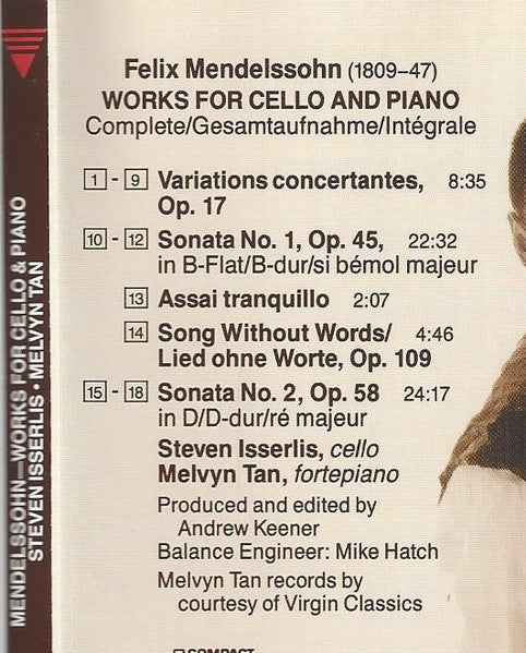 Works For Cello And Piano, Complete (CD) | Excellent+ (EX+) Near Mint (NM)