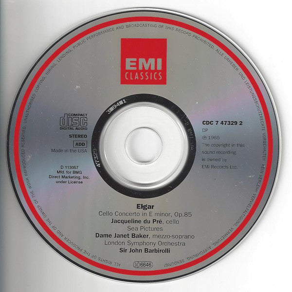 Sir Edward Elgar - Cello Concerto • Sea Pictures (CD) | Excellent+ (EX+) Excellent (EX)