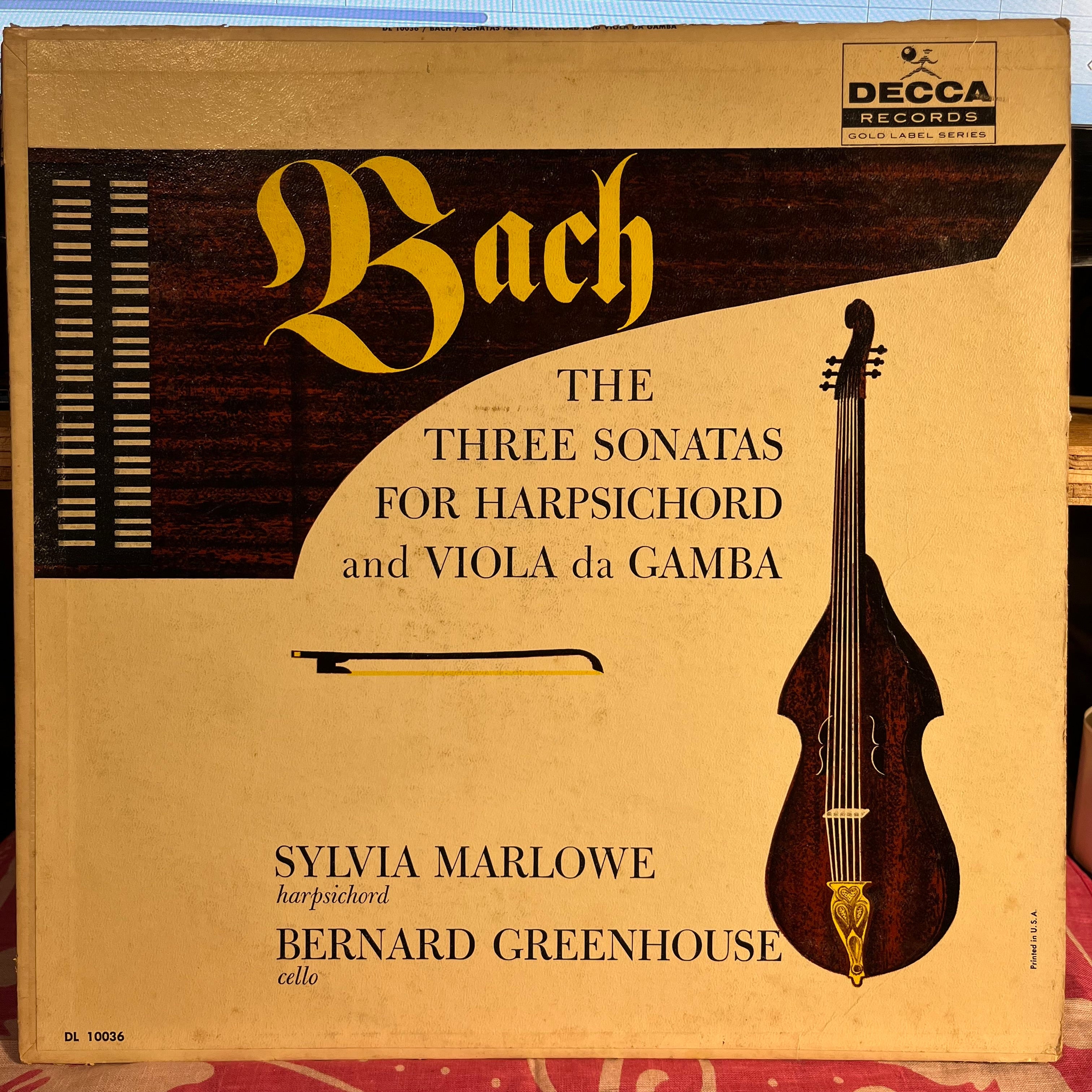 Johann Sebastian Bach - The Three Sonatas For Harpsichord And Viola Da Gamba | Excellent (EX) Very Good Plus (VG+)