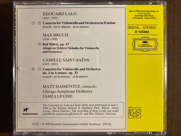 Saint-Saëns • Lalo: Cello Concertos / Bruch: Kol Nidrei (CD) | Excellent+ (EX+) Near Mint (NM)