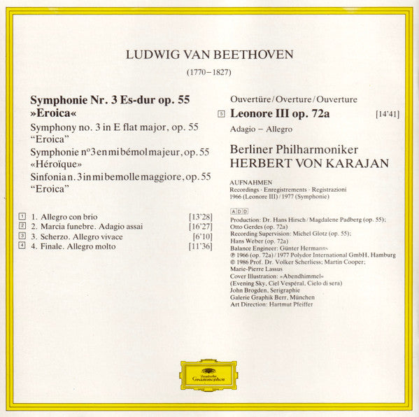 Ludwig van Beethoven - Symphony No. 3 “Eroica” / Overture: “Leonore III” (CD) | Excellent+ (EX+)