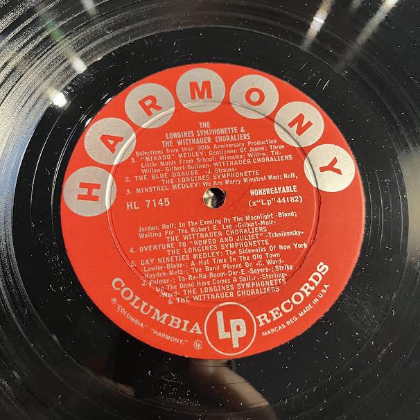 The Longines Symphonette And The Wittnauer Choraliers Selections (VINYL) | Excellent+ (EX+)