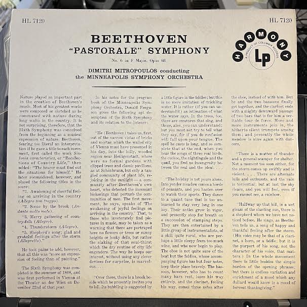 Ludwig van Beethoven - "Pastorale" Symphony No. 6 In F Major Opus 68 (VINYL) | Excellent+ (EX+)