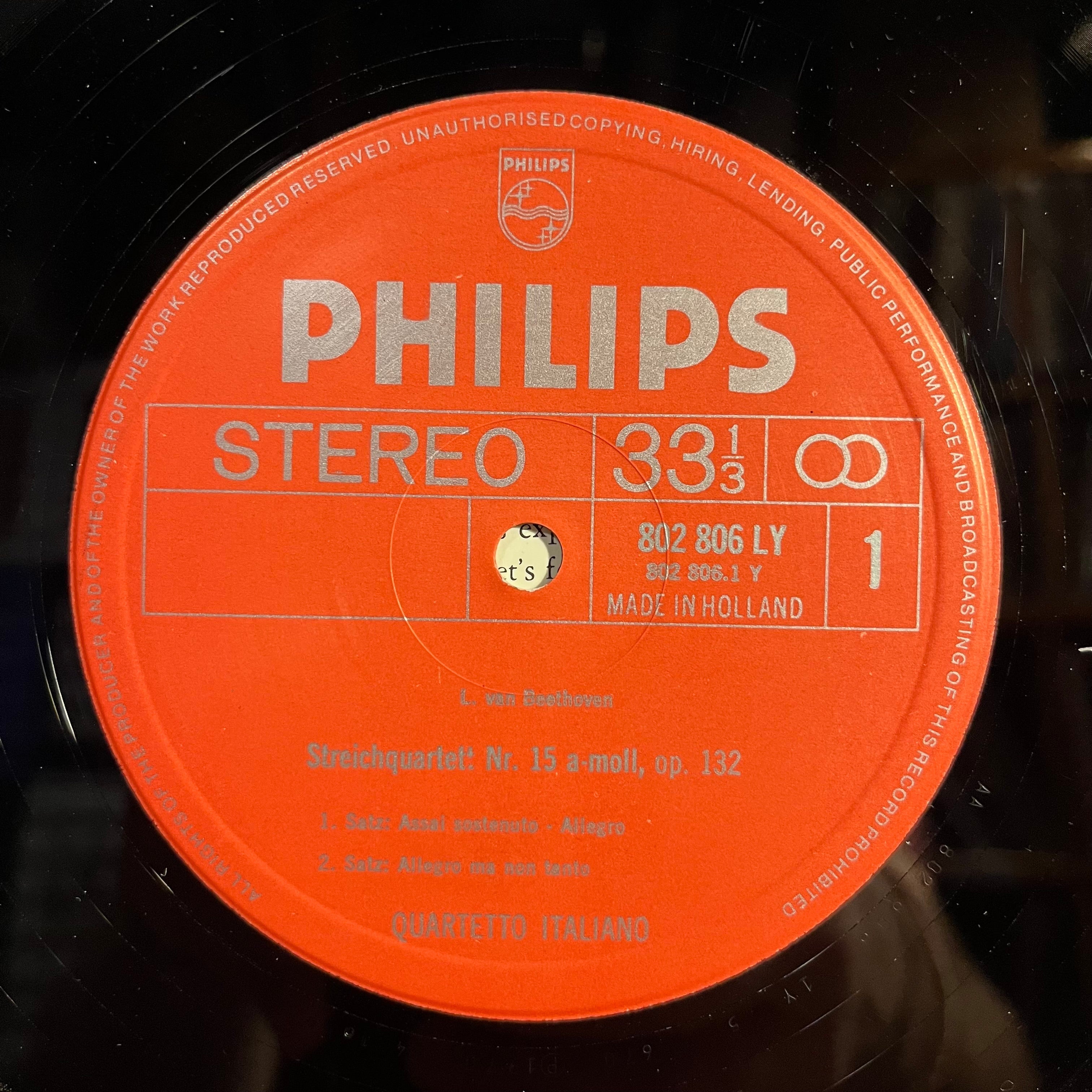 String Quartet In A Minor, Op. 132 *NETHERLANDS* | Excellent (EX) Near Mint (NM)