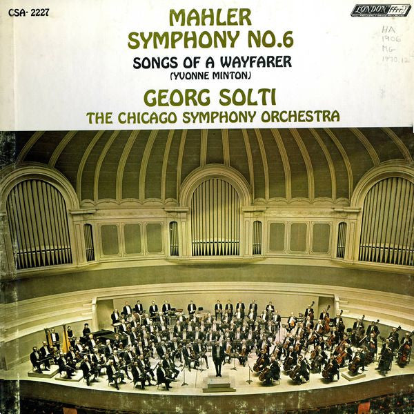 Gustav Mahler - Symphony No. 6 / Songs Of A Wayfarer | Excellent (EX) Very Good Plus (VG+)