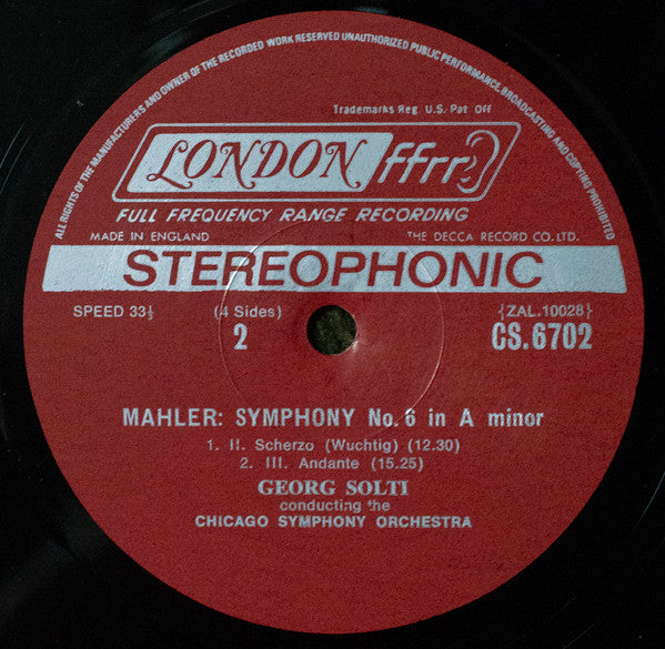 Gustav Mahler - Symphony No. 6 / Songs Of A Wayfarer | Excellent (EX) Very Good Plus (VG+)