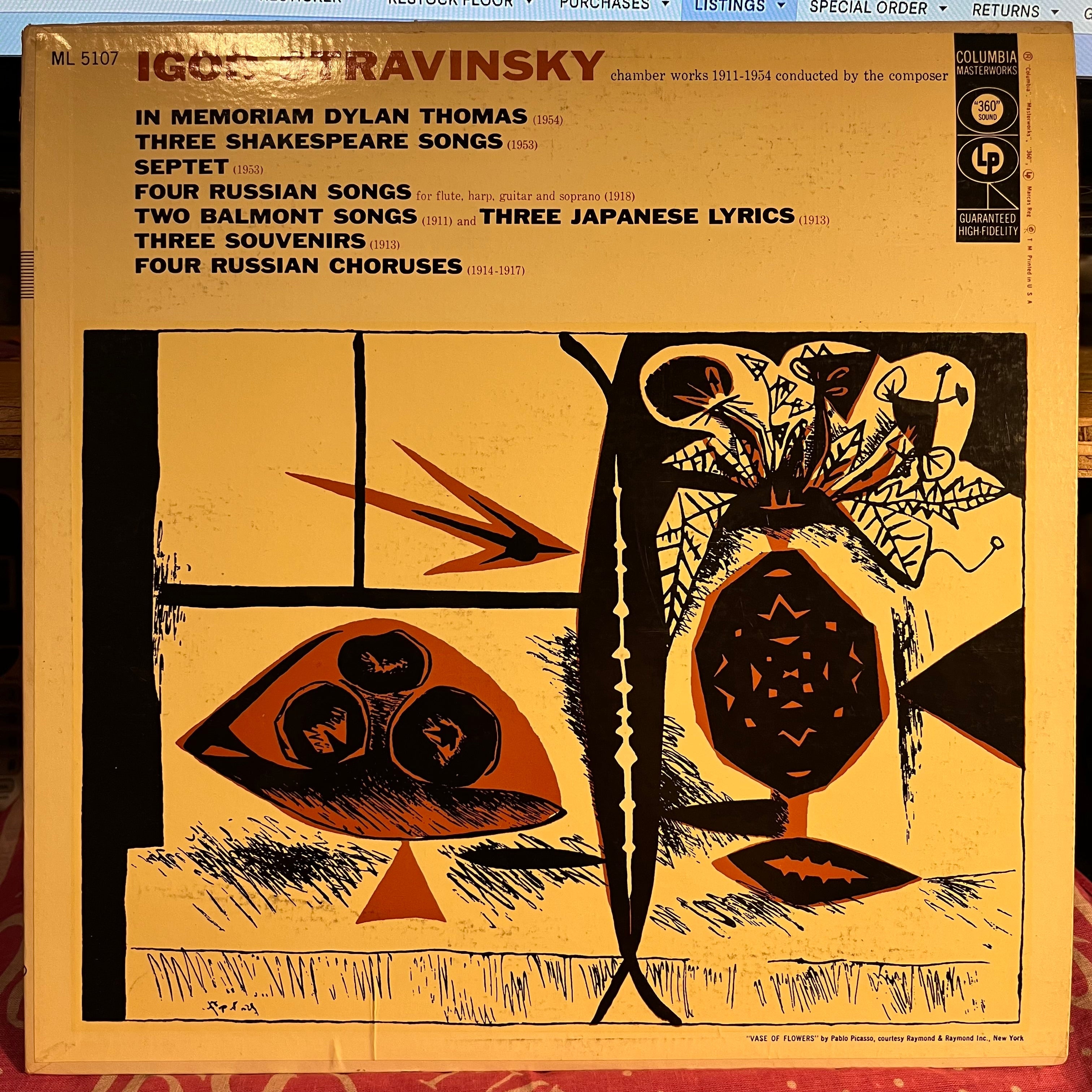 Igor Stravinsky - In Memoriam Dylan Thomas | Excellent (EX) Near Mint (NM)