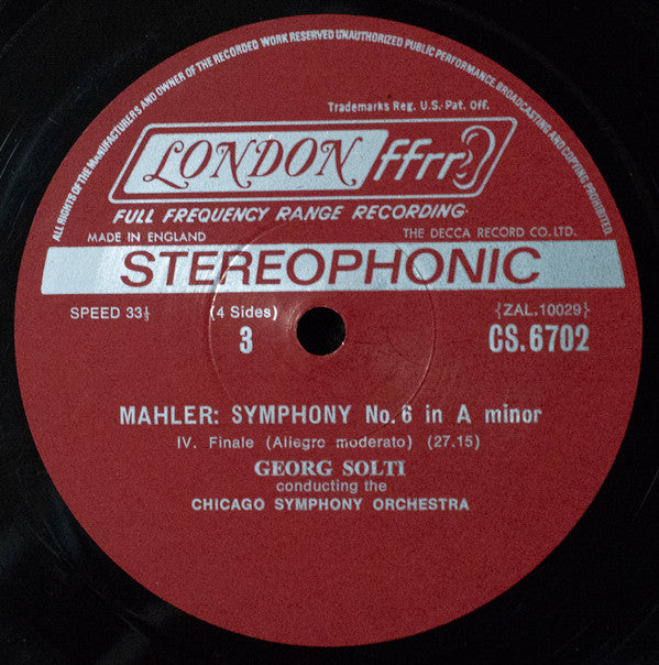 Gustav Mahler - Symphony No. 6 / Songs Of A Wayfarer | Excellent (EX) Very Good Plus (VG+)