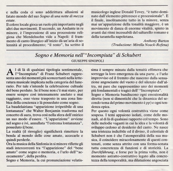 Schubert: Symphony No.8 "Unfinished" / Mendelssohn: Symphony No.4 "Italian" (CD) | Near Mint (NM) Near Mint (NM)