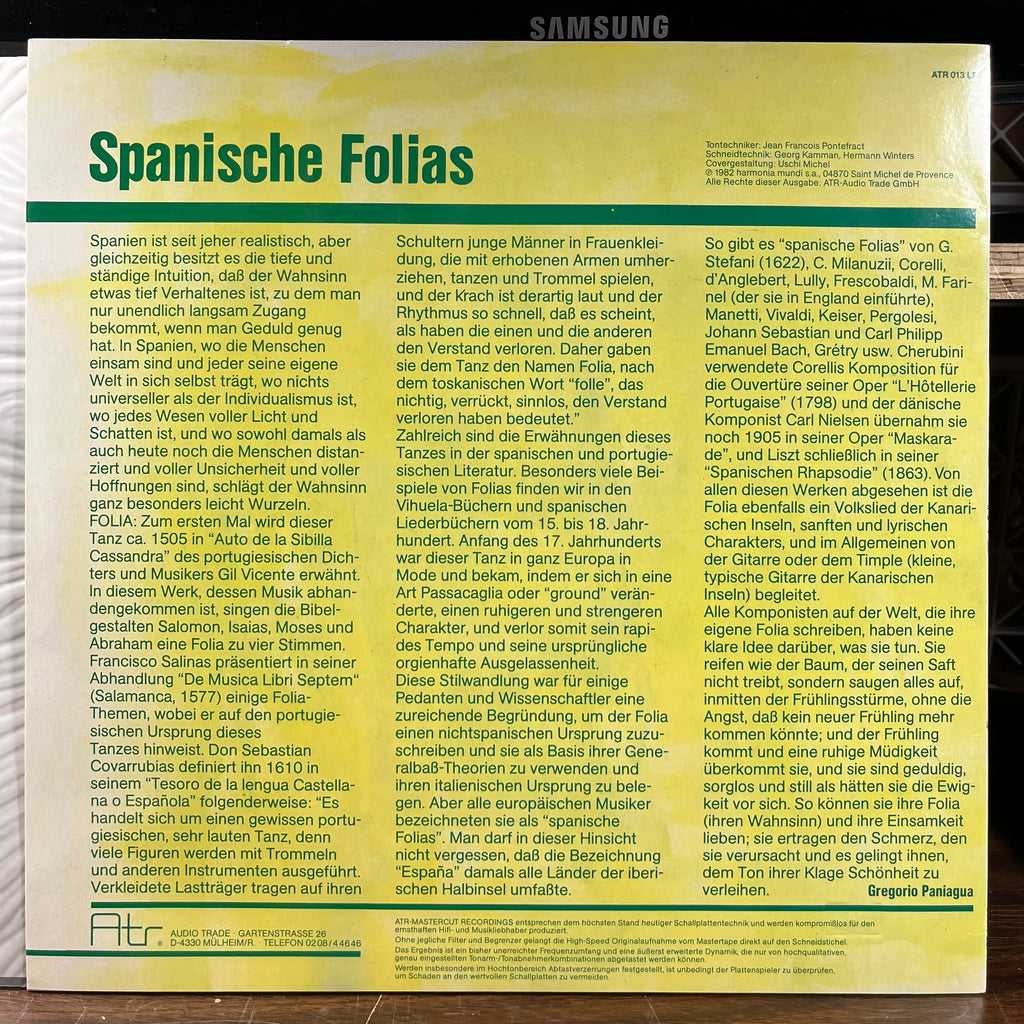 La Folia De La Spagna (VINYL) | Near Mint (NM or M-) Near Mint (NM)