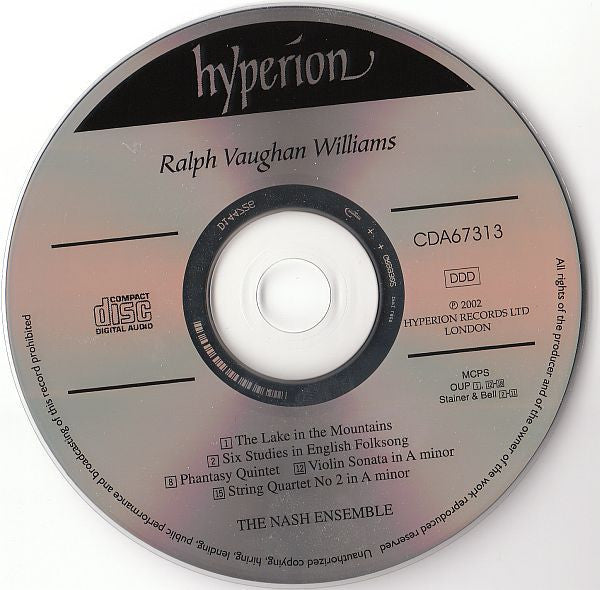 Ralph Vaughan Williams - Violin Sonata / The Lake In The Mountains / Six Studies In English Folksong / String Quartet No 2 / Phantasy Quintet (CD) | Near Mint (NM) Near Mint (NM)