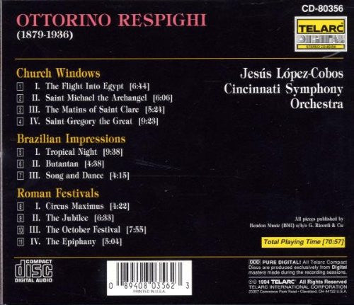 Ottorino Respighi - Church Windows • Brazilian Impressions • Roman Festivals (CD) | Near Mint (NM) Near Mint (NM)