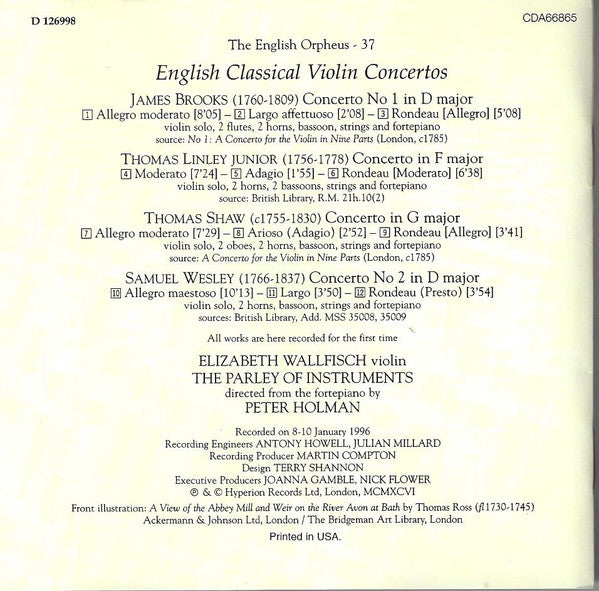 English Classical Violin Concertos (CD) | Near Mint (NM) Near Mint (NM)