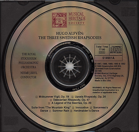 Hugo Alfvén - The Three Swedish Rhapsodies | Near Mint (NM or M-)