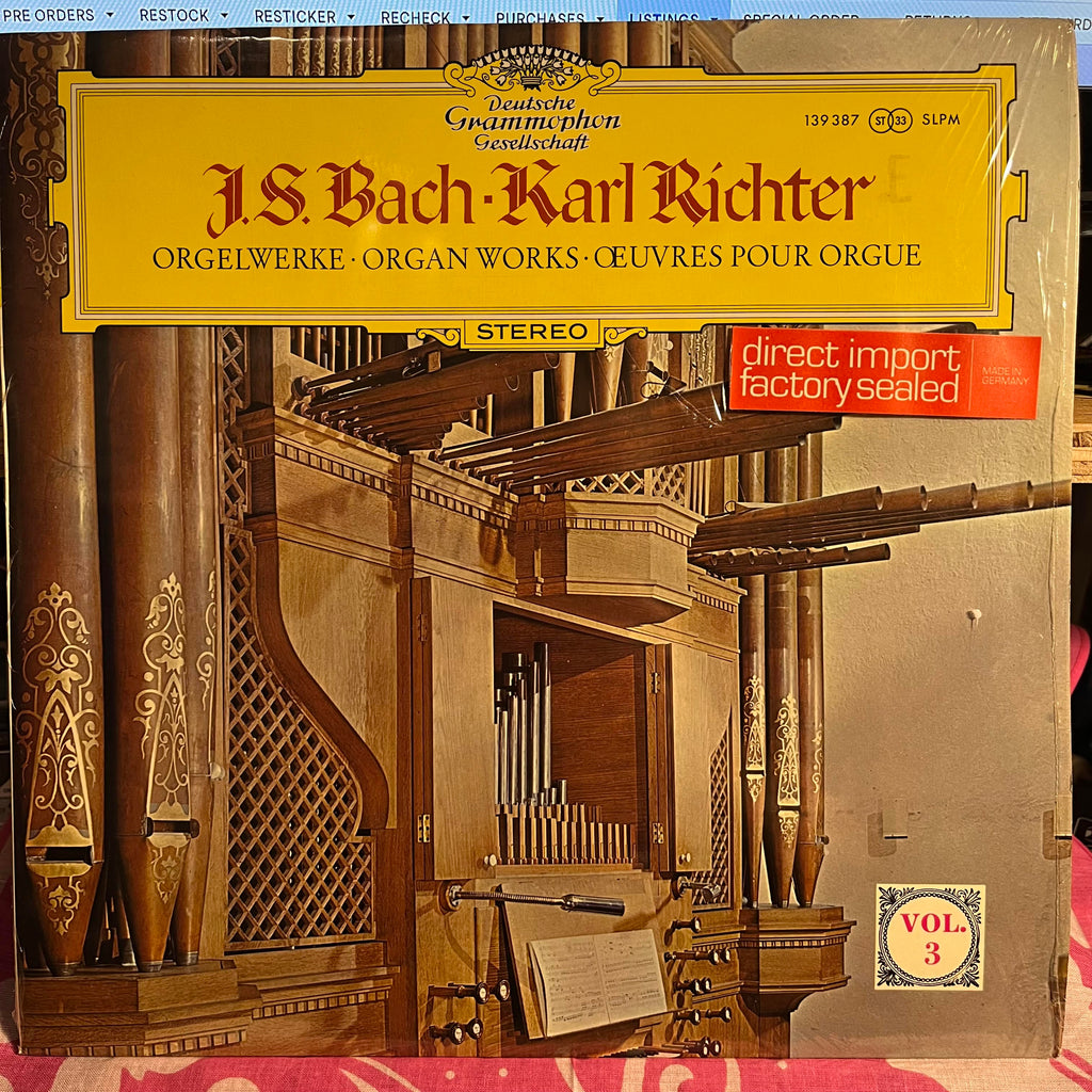 Johann Sebastian Bach - Orgelwerke = Organ Works = Œuvres Pour Orgue (Vol. 3) *SHRINK/GERMANY* | Near Mint (NM) Near Mint (NM)