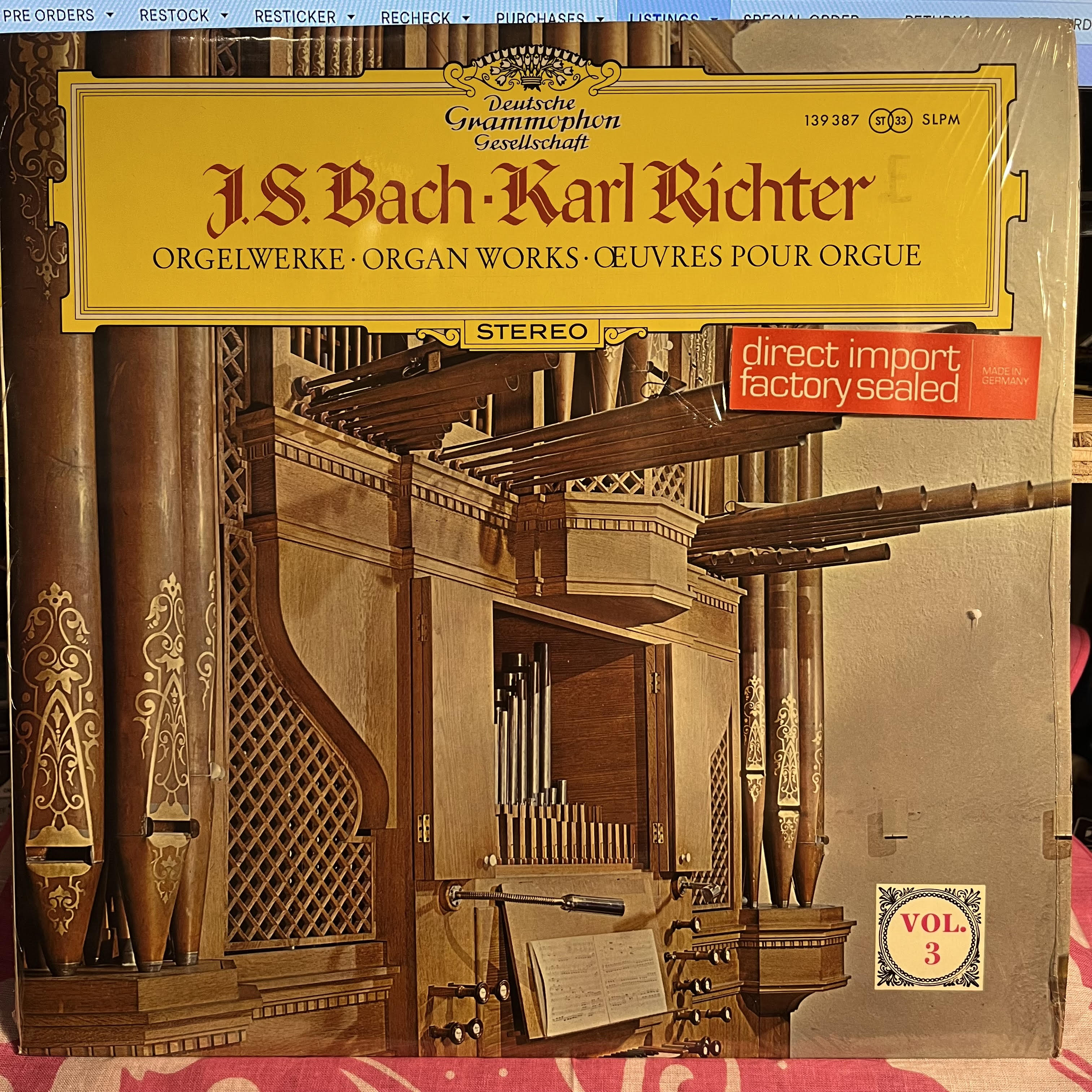 Johann Sebastian Bach - Orgelwerke = Organ Works = Œuvres Pour Orgue (Vol. 3) *SHRINK/GERMANY* | Near Mint (NM) Near Mint (NM)